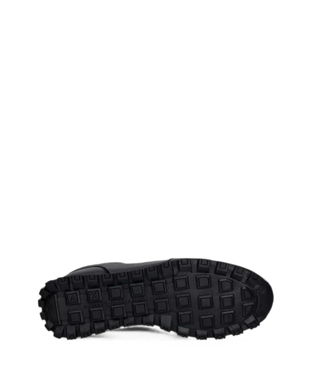 ARMANI EXCHANGE Black Logo-Embossed Pebbled-Effect Sneakers for men