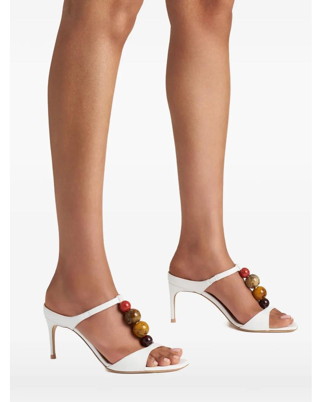 Malone Souliers Pink Lena Bead-Embellished Sandals