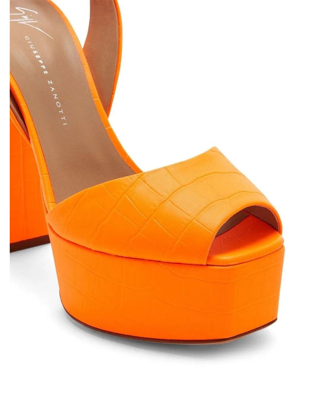 Giuseppe Zanotti Orange Sandales Betty À Plateforme 120 Mm