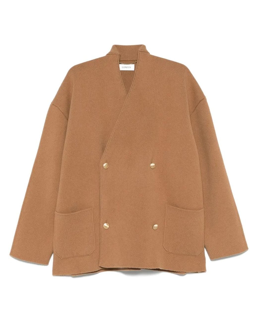 Laneus Brown Double-Breasted Cardigan for men