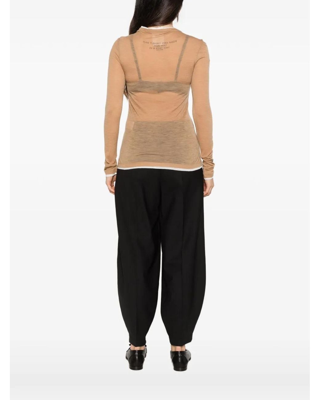 Semicouture Natural Sheer Layered-Effect Sweater