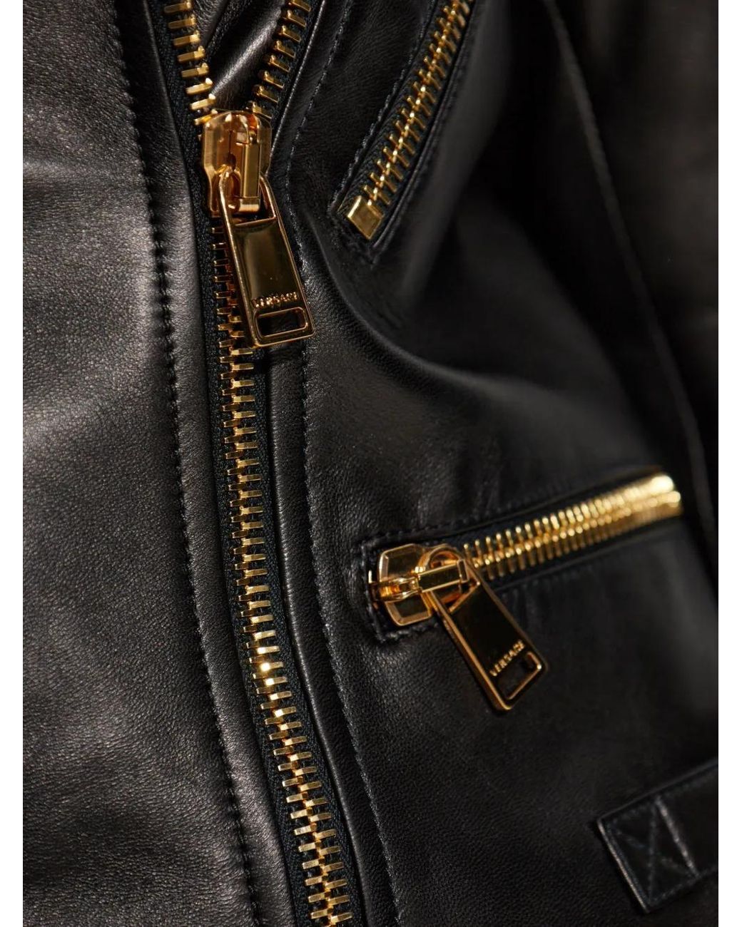 Versace Leren Jack in het Black