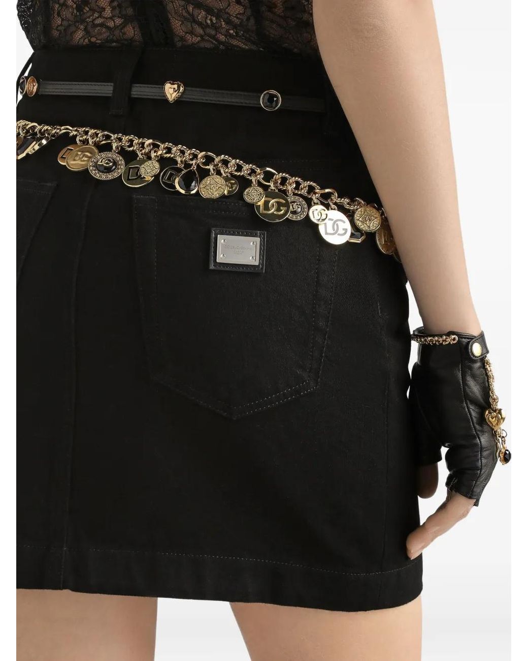Dolce & Gabbana Black Denim Mini Skirt
