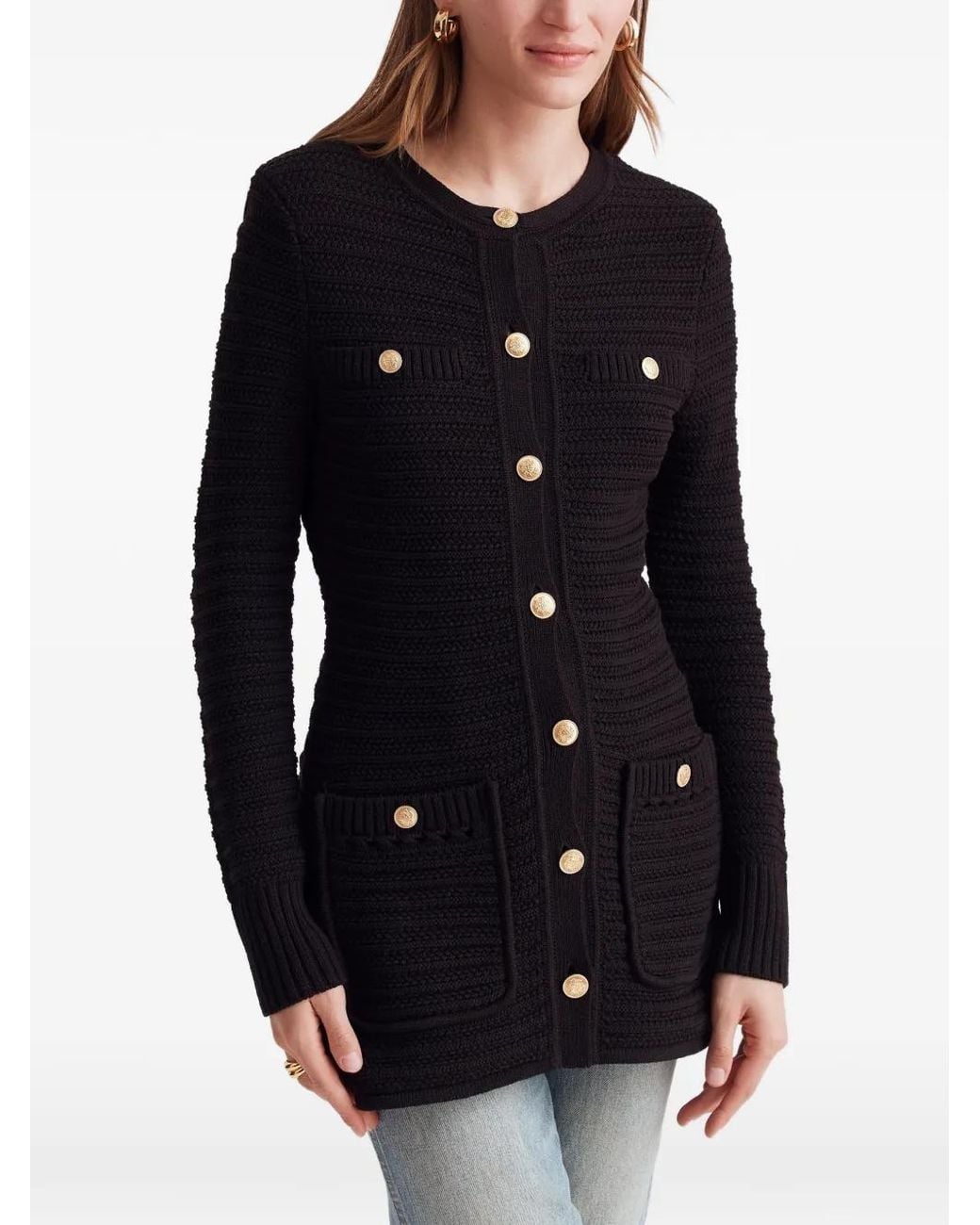 Toccin Black Constance Button Detail Knit Jacket