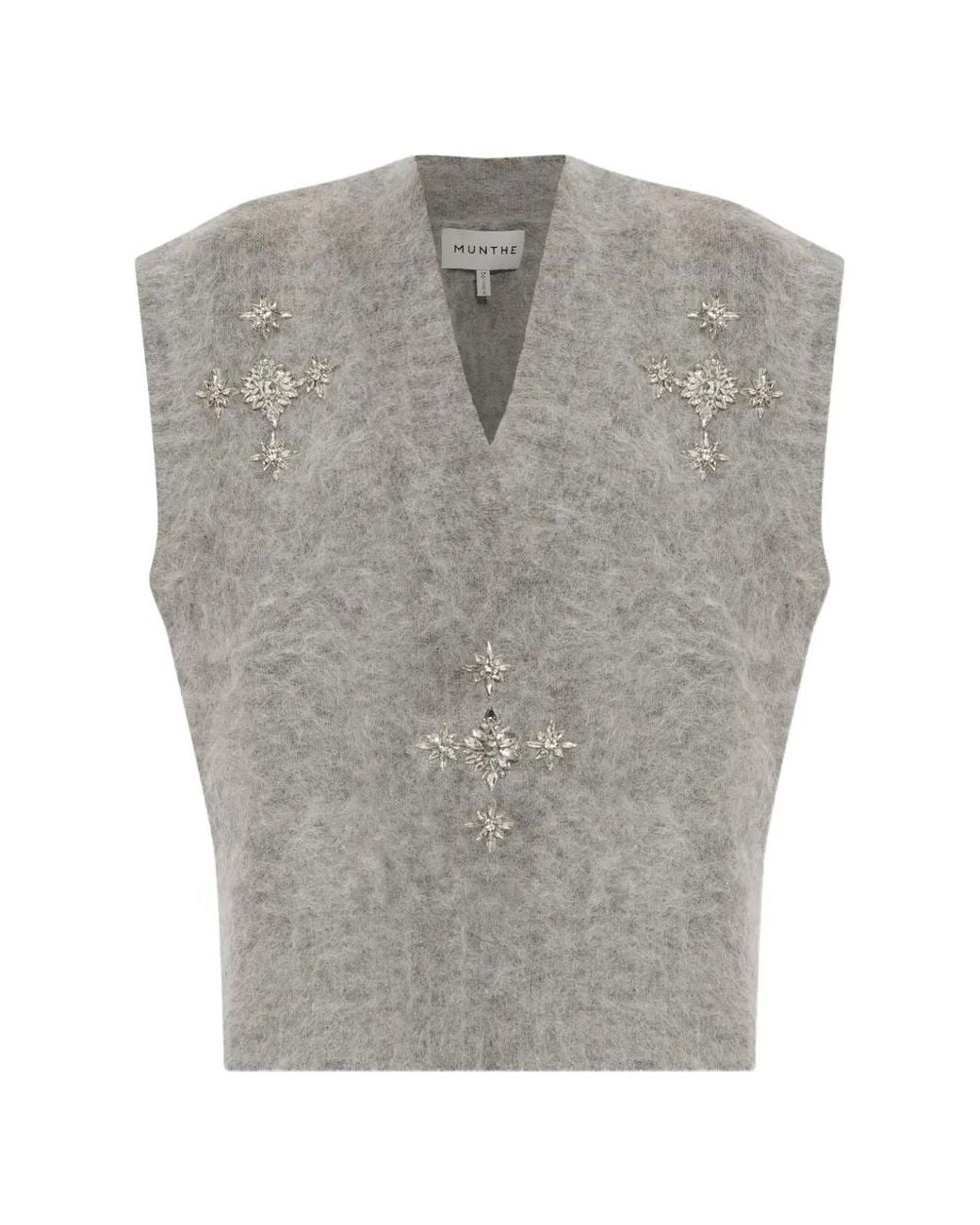 Munthe Gray Vurulia Crystal-Embellished Vest