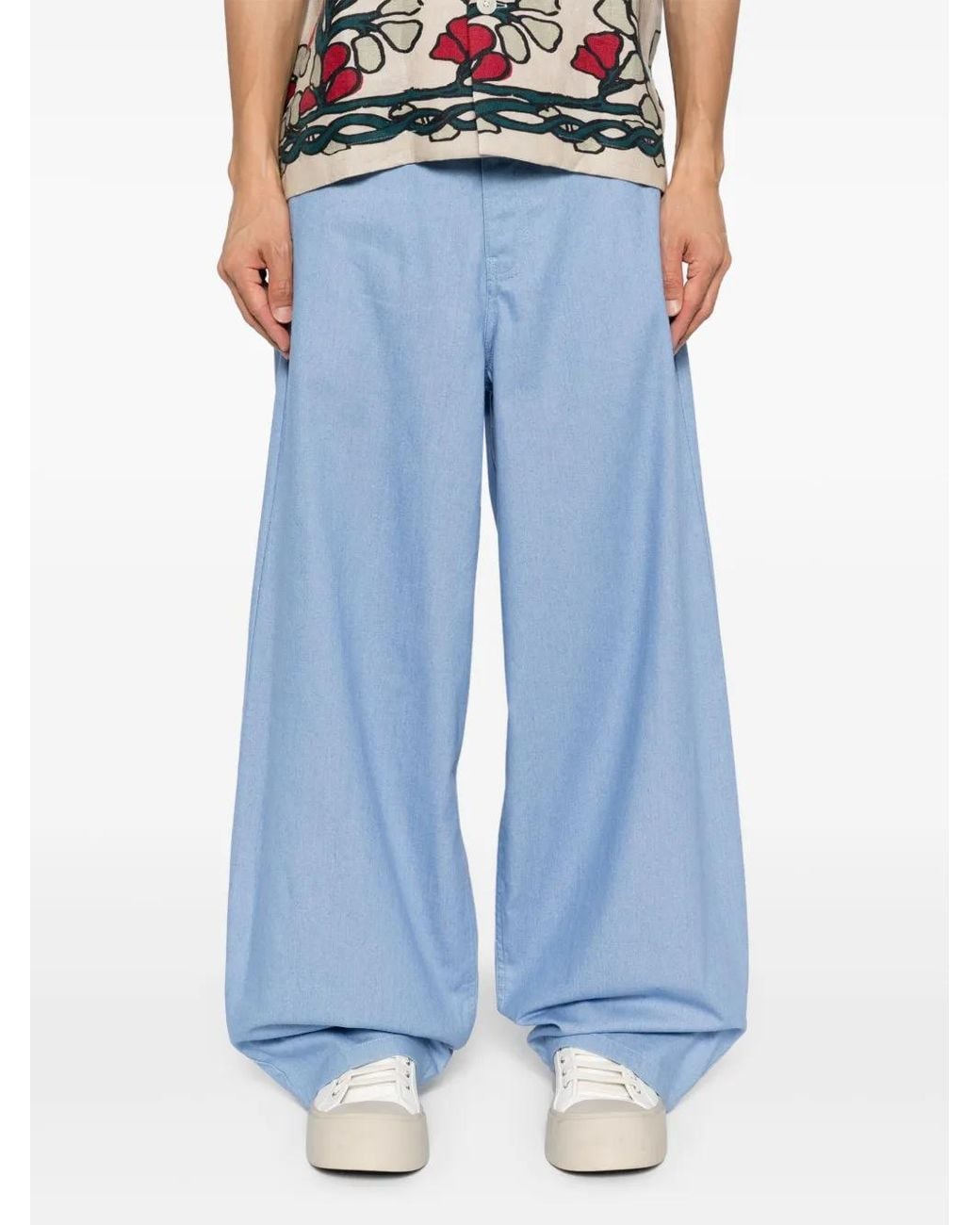 Marni Blue Wide-Leg Denim Jeans for men