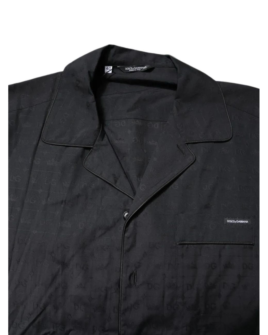 Dolce & Gabbana Black Logo-Pattern Pyjama Set for men
