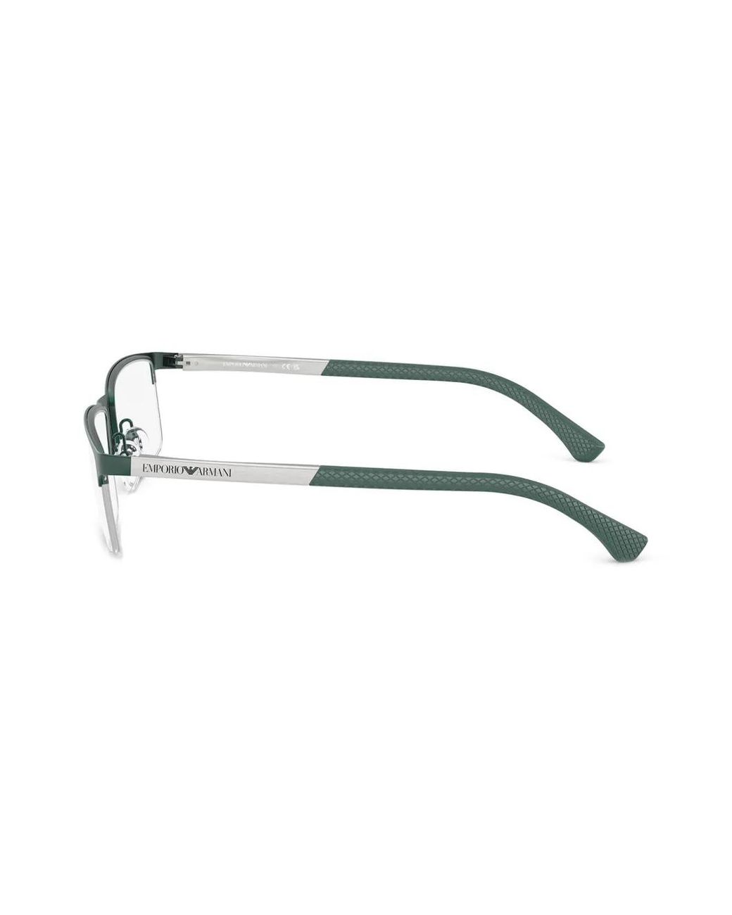 Emporio Armani Metallic Rectangle Frame Glasses for men