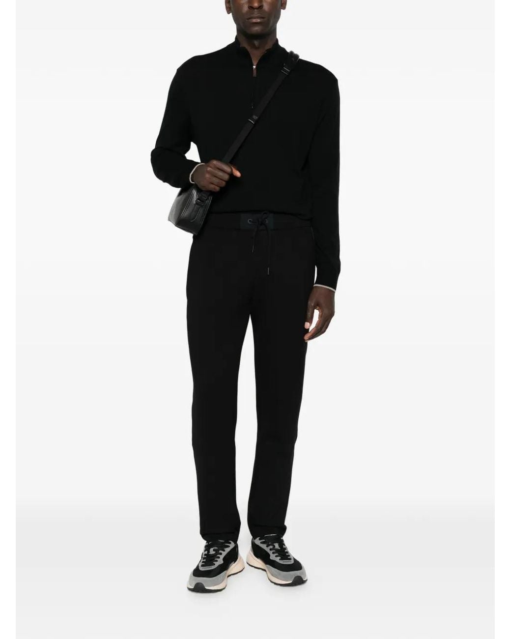 Paul & Shark Black Drawstring Track Pants for men