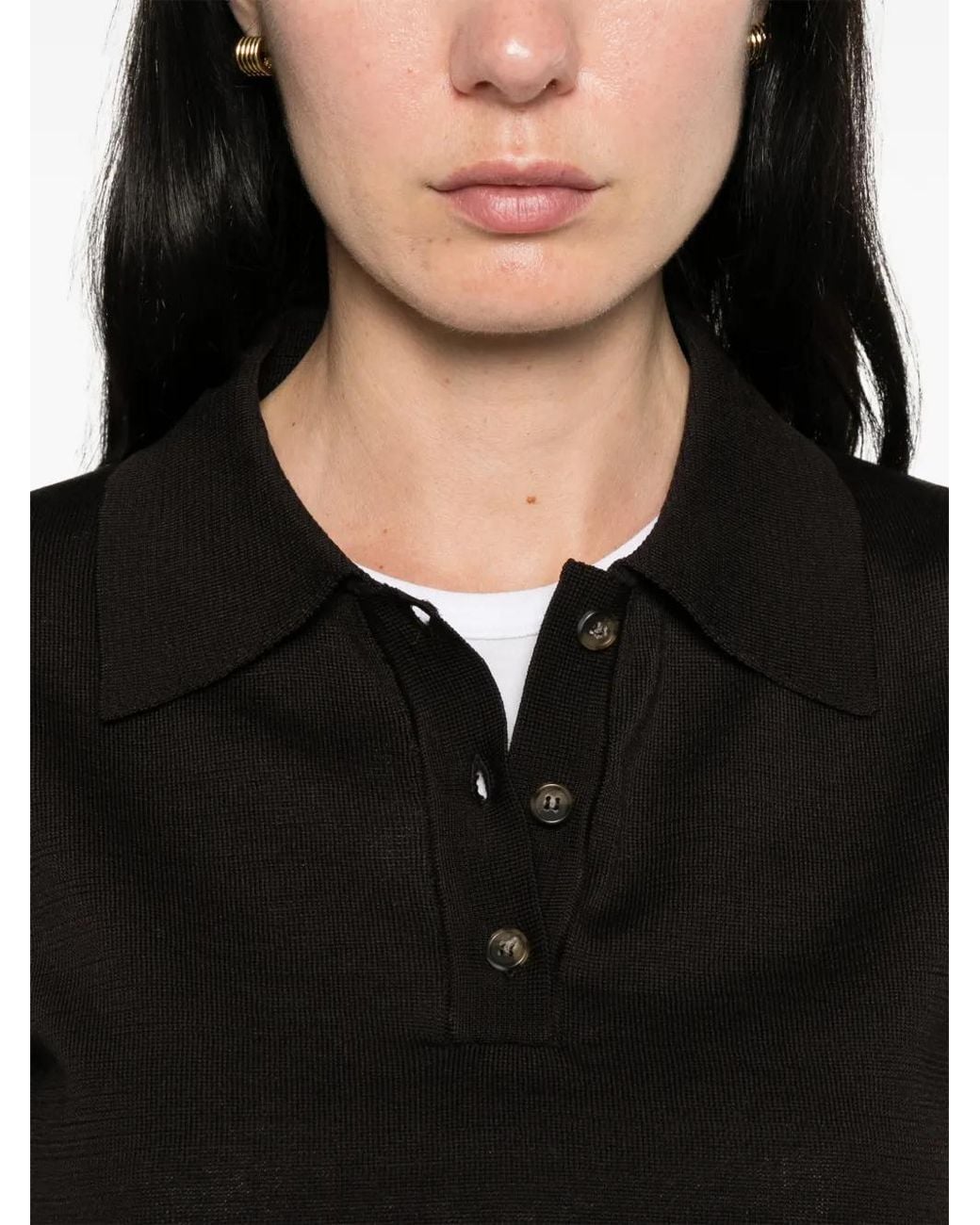 A.P.C. Black Half-Button Polo Shirt
