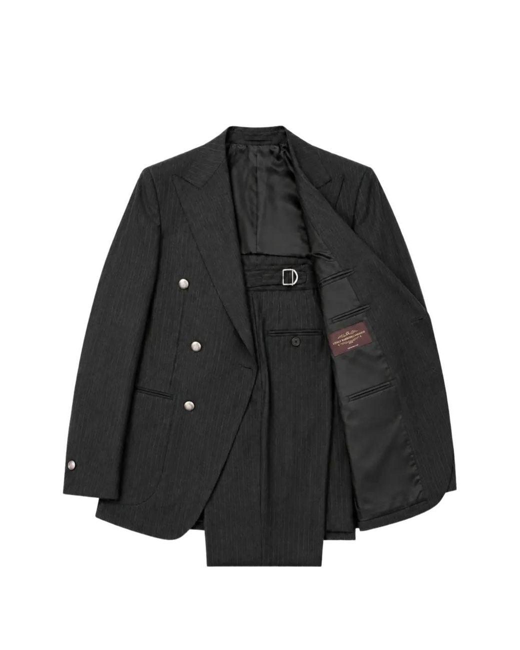 Franzese Collection Black Rolls Royce Herringbone Wool Suit for men