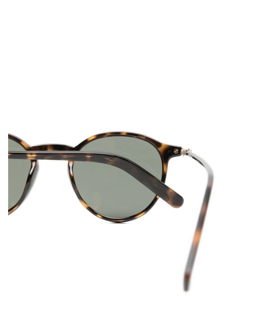 MONT BLANC EYEWEAR Gray Round-Frame Tortoiseshell-Effect Sunglasses