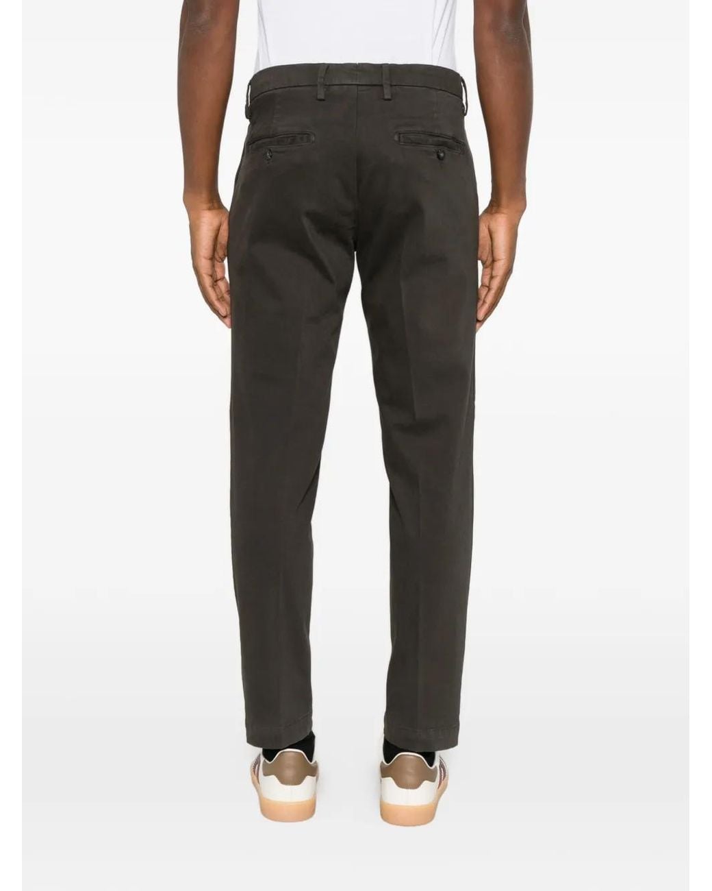 VELA SHOP Black Pleated Straight-Leg Trousers for men