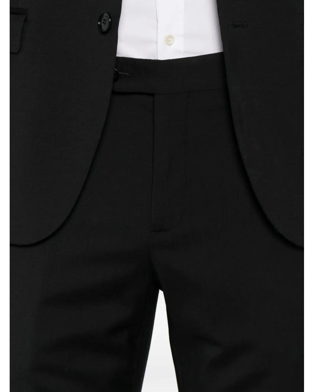 Manuel Ritz Black Single-Breasted Peak-Lapels Suit for men