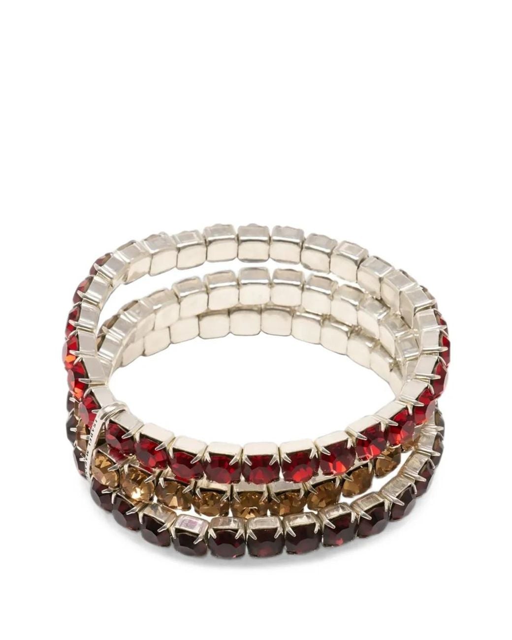 Isabel Marant Red Crystal-Embellished Stacked Bracelets
