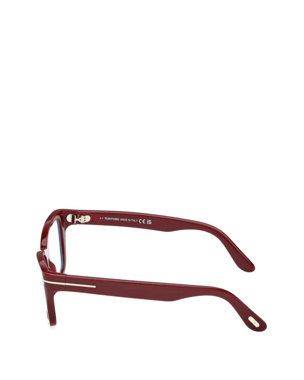 Tom Ford Red T-Logo Square-Frame Glasses