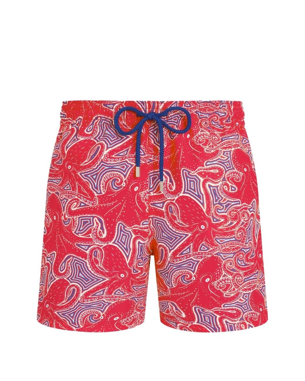 Vilebrequin Red Octopus-Print Swim Shorts for men