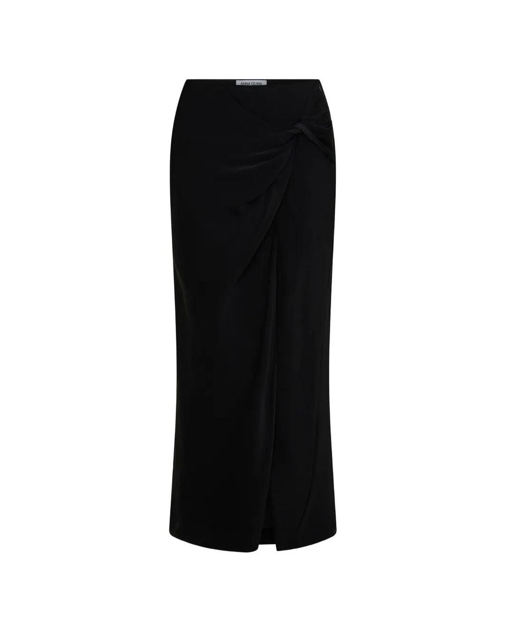 Anna Quan Black Avery Twist-Detail Maxi Skirt