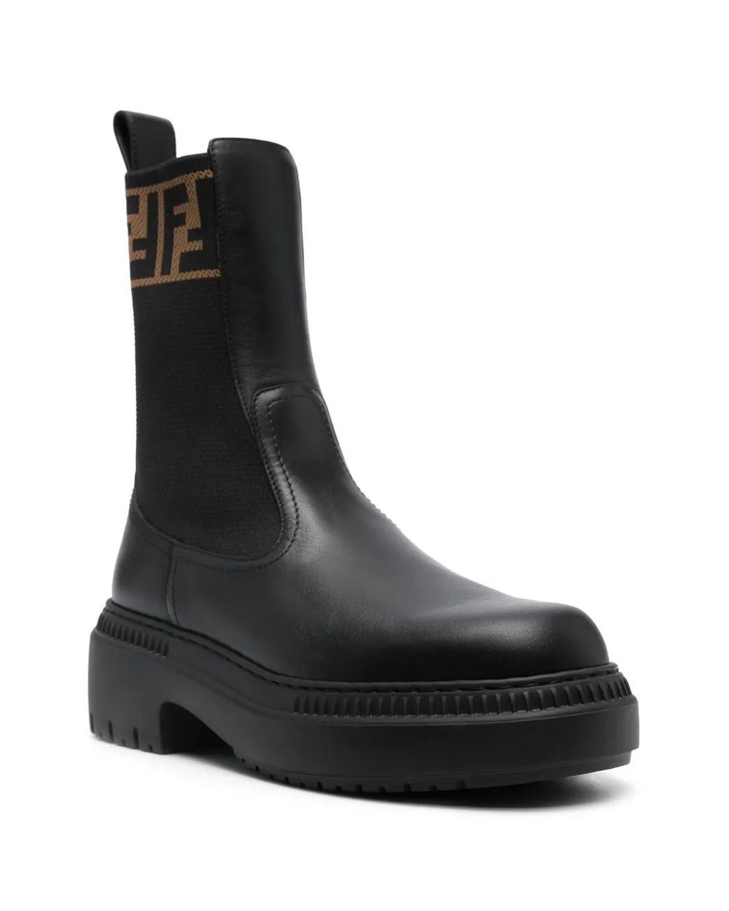 Fendi Black Logoleather Boots