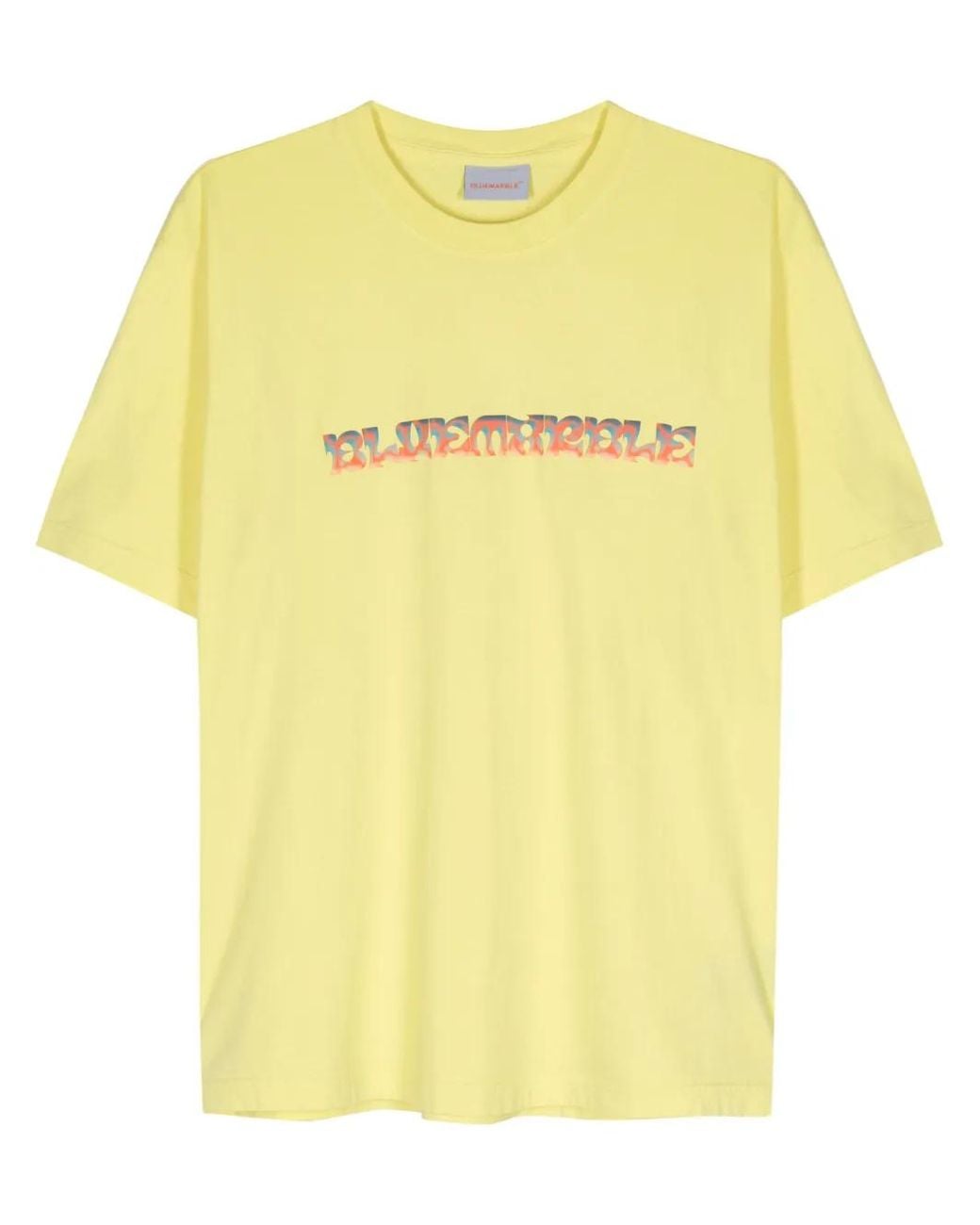 Bluemarble Yellow Uolucky Logo-Print T-Shirt for men