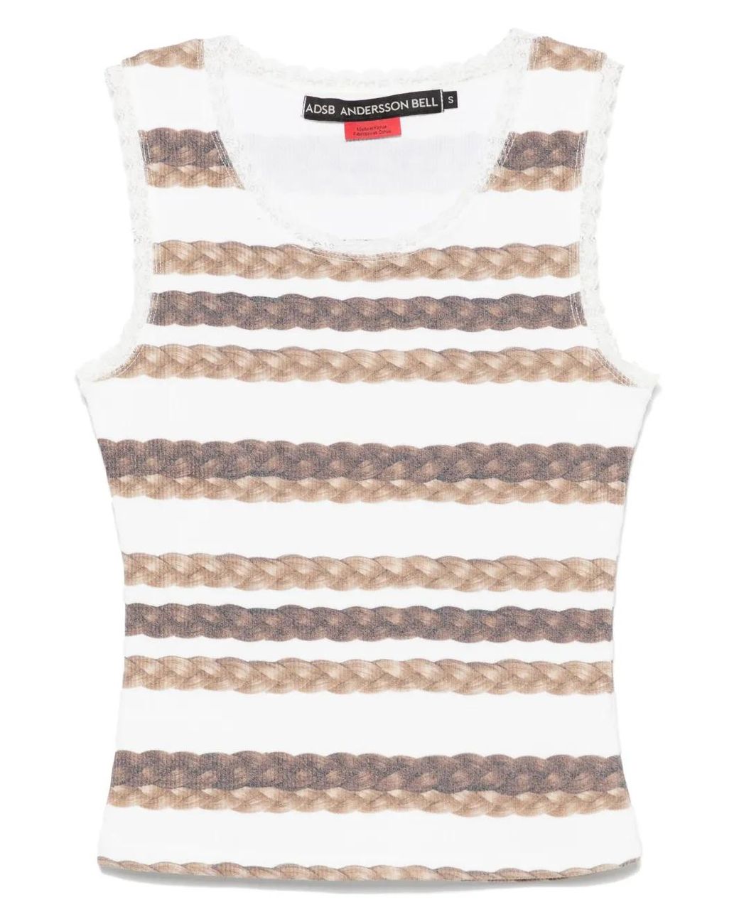 ANDERSSON BELL White Hair Braid-Stripe Tank Top