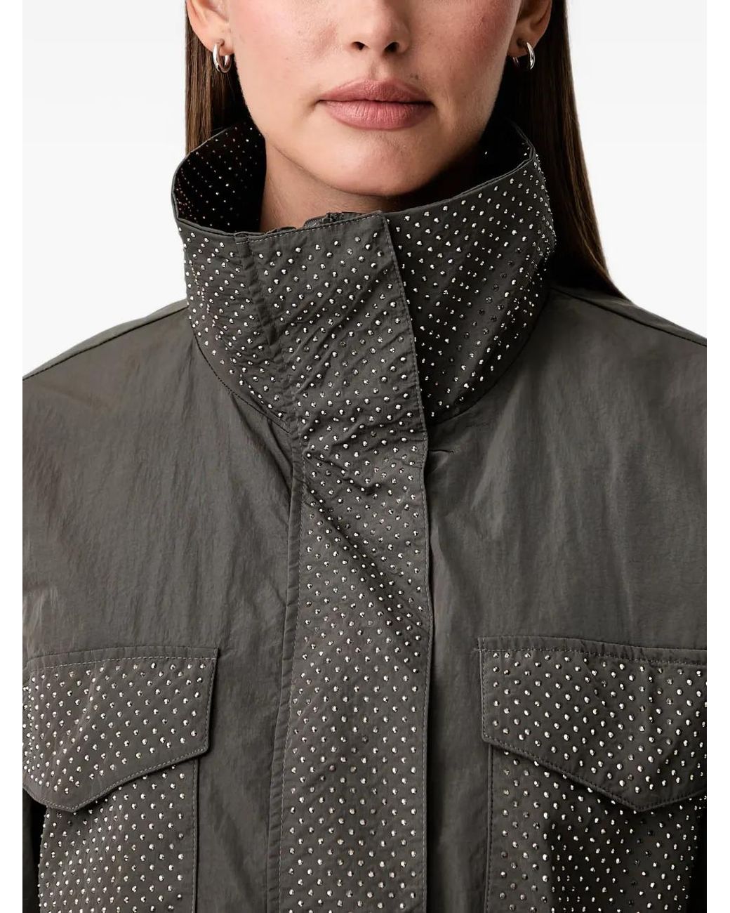 Joseph Ribkoff Black Stud-Embellished Drawstring Jacket
