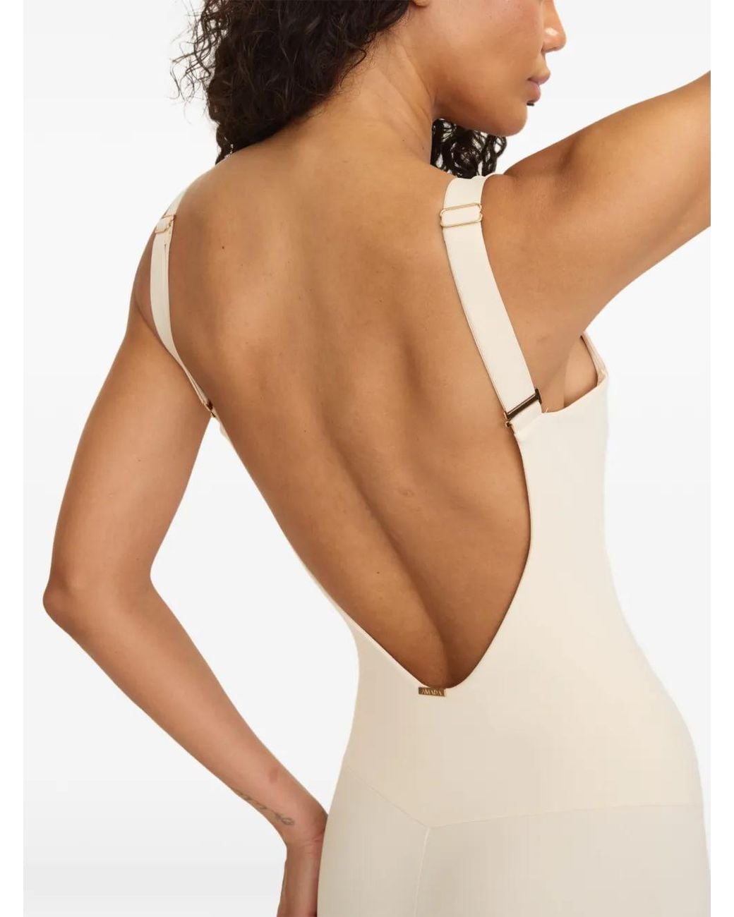 AMADAWEAR White Anastasia Flare-Leg Open-Back Jumpsuit