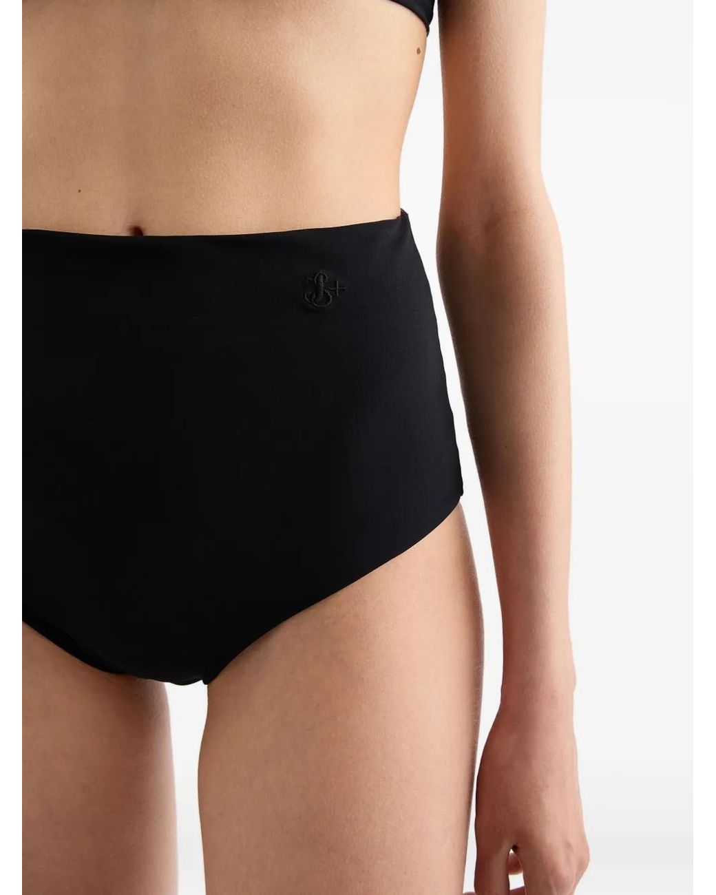 Jil Sander Black Bas De Bikini À Taille Haute En Jersey