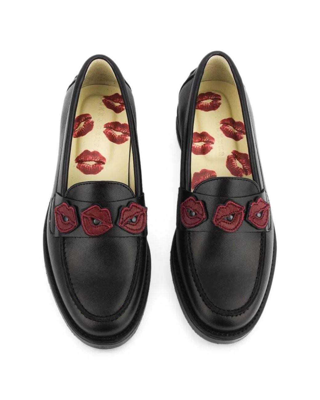 Duke & Dexter Black Wild Kisses Leather Loafers