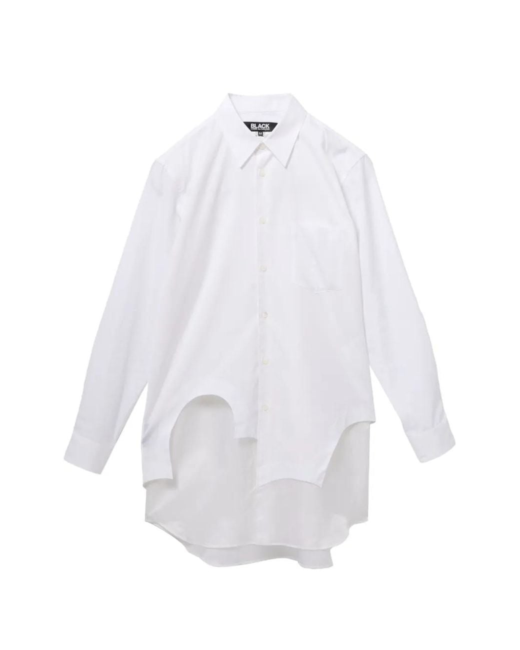 COMME DES GARÇON BLACK White Asymmetric-Hem Shirt for men