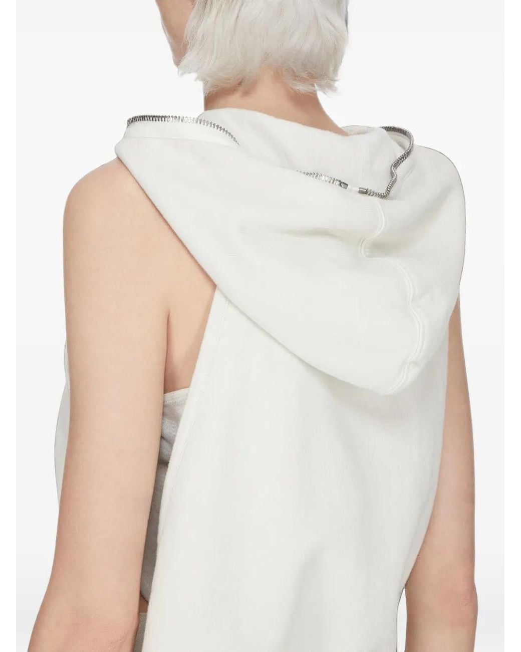 Rick Owens White Drkshdw Zip-Up Sweatshirt