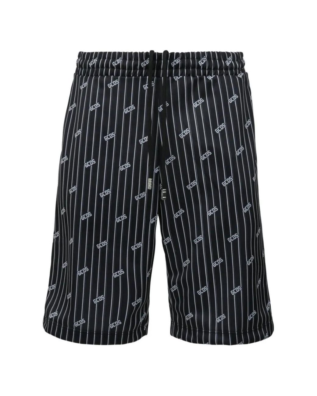 Gcds Gray Pinstripe Logo-Print Shorts for men