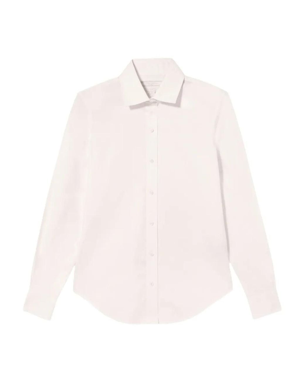 Brooks Brothers White Long-Sleeve Blouse