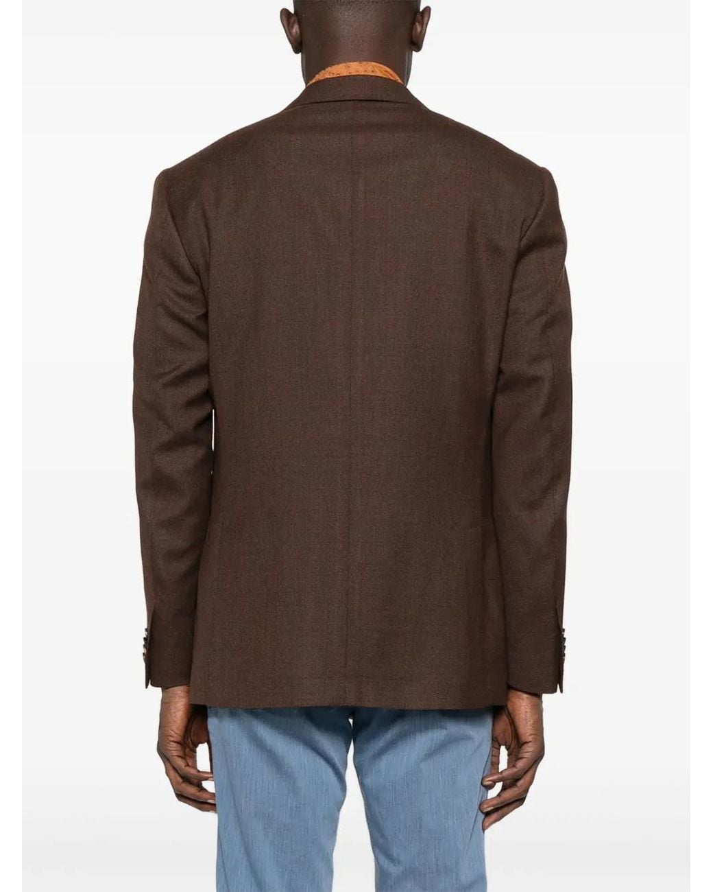 Corneliani Brown Patch-Pocket Two-Button Blazer for men