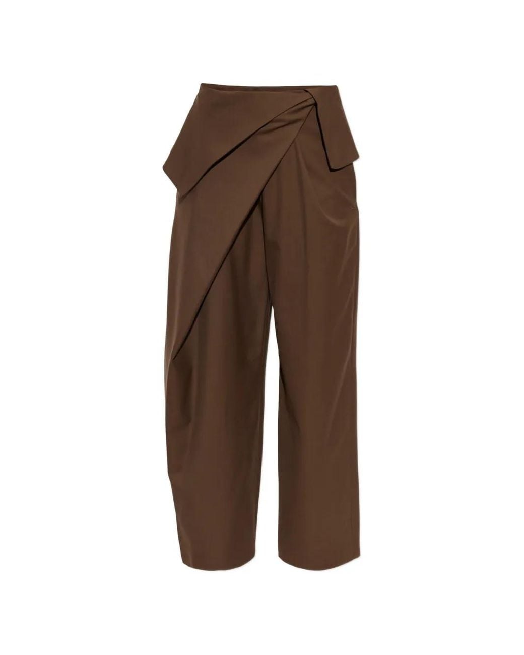 Loewe Brown Pleated Wool Trousers