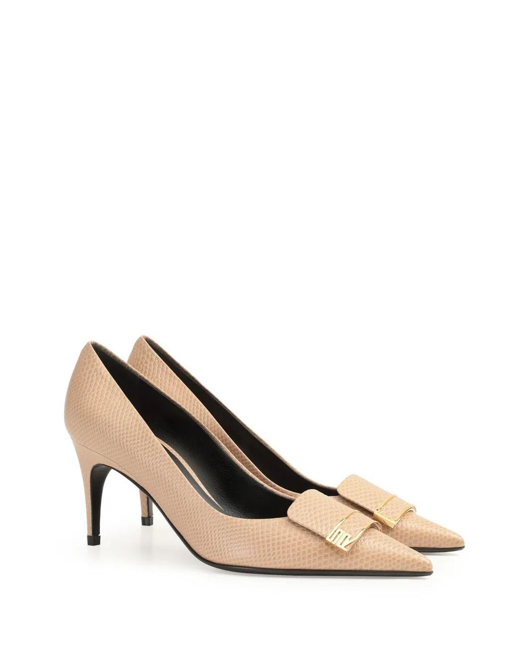 Sergio Rossi Natural Sr Evolv Lizard-Effect Pumps