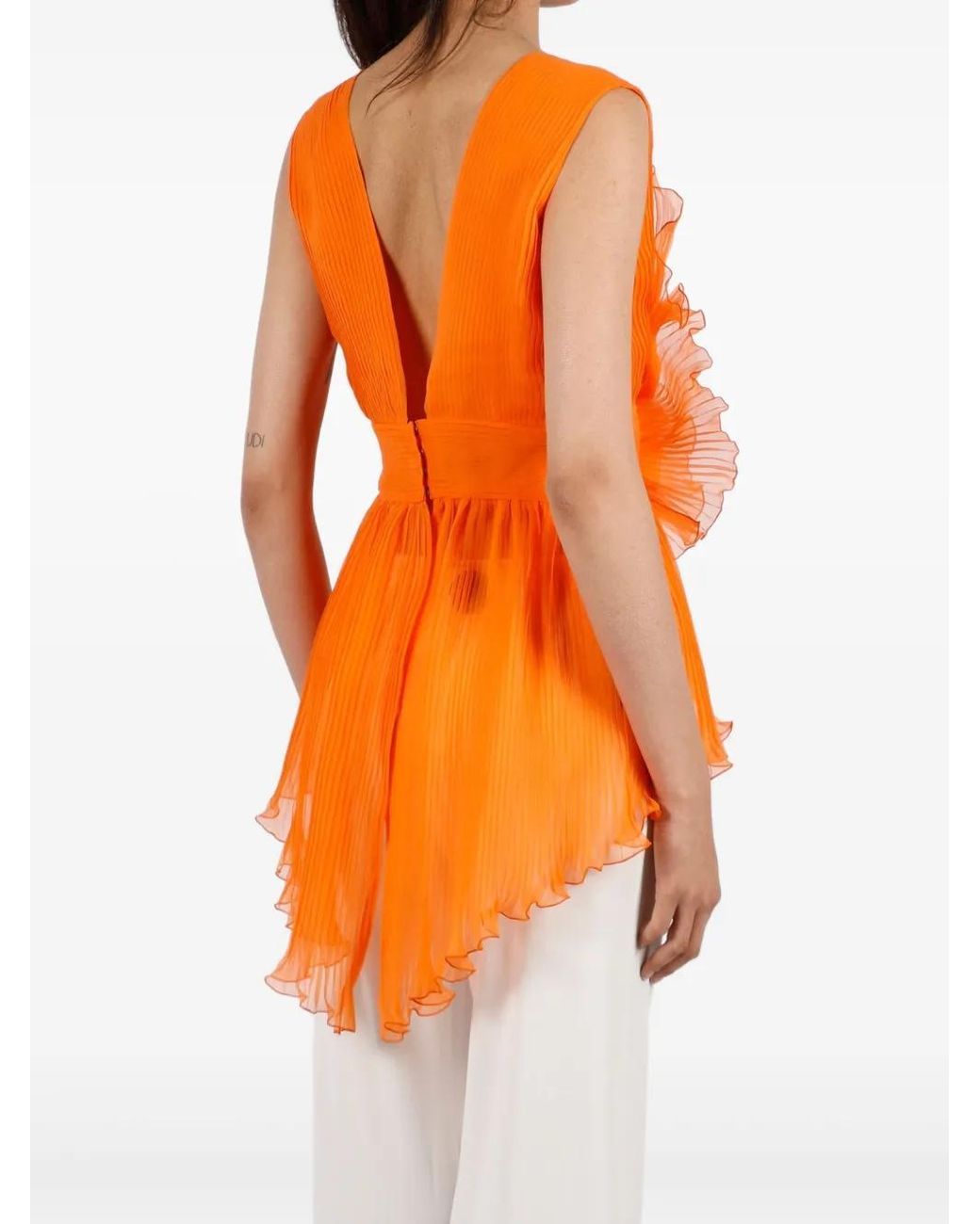 Top De Seda Alberta Ferretti de color Orange