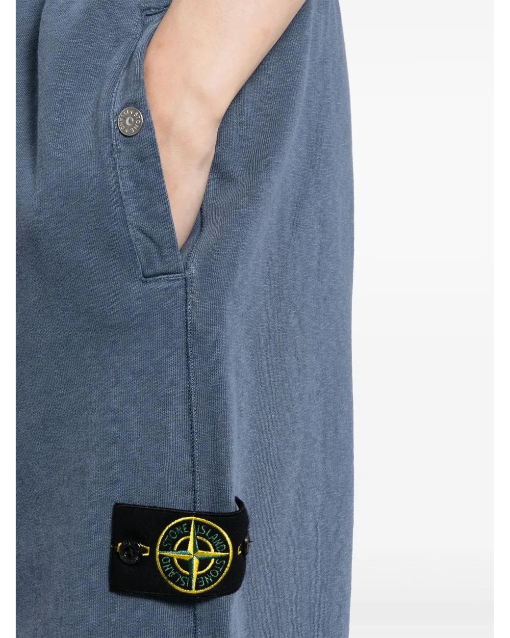 Stone Island Blue Compass-Badge Cotton Track Pants for men