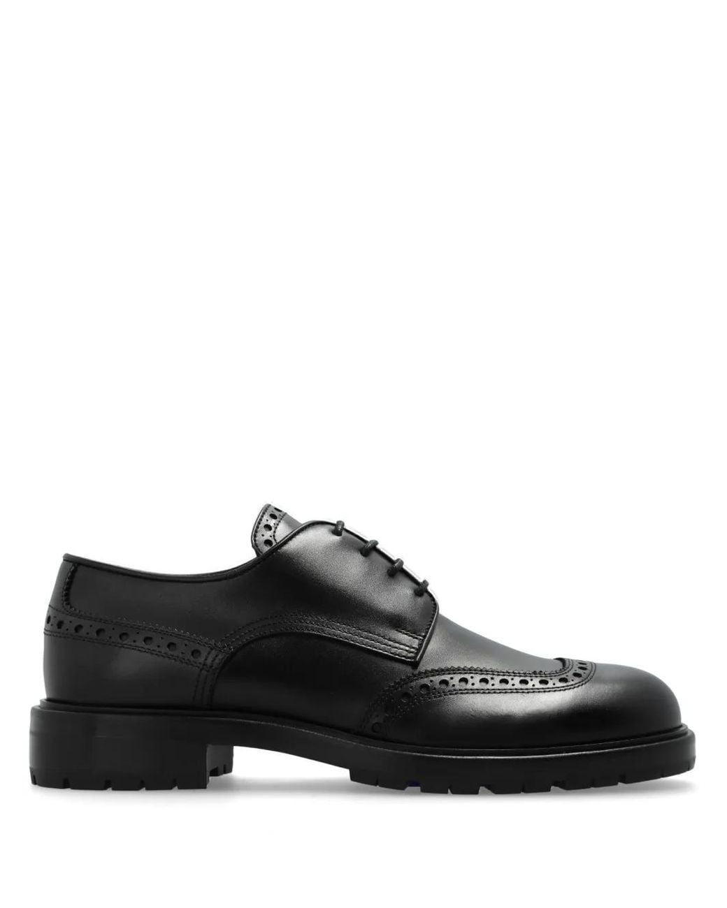 Burberry Black Leather Oxford Shoes for men