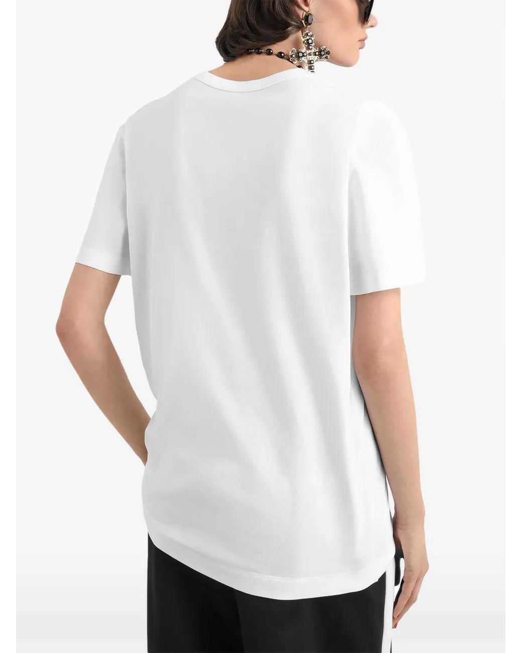 Dolce & Gabbana White Crew-Neck T-Shirt