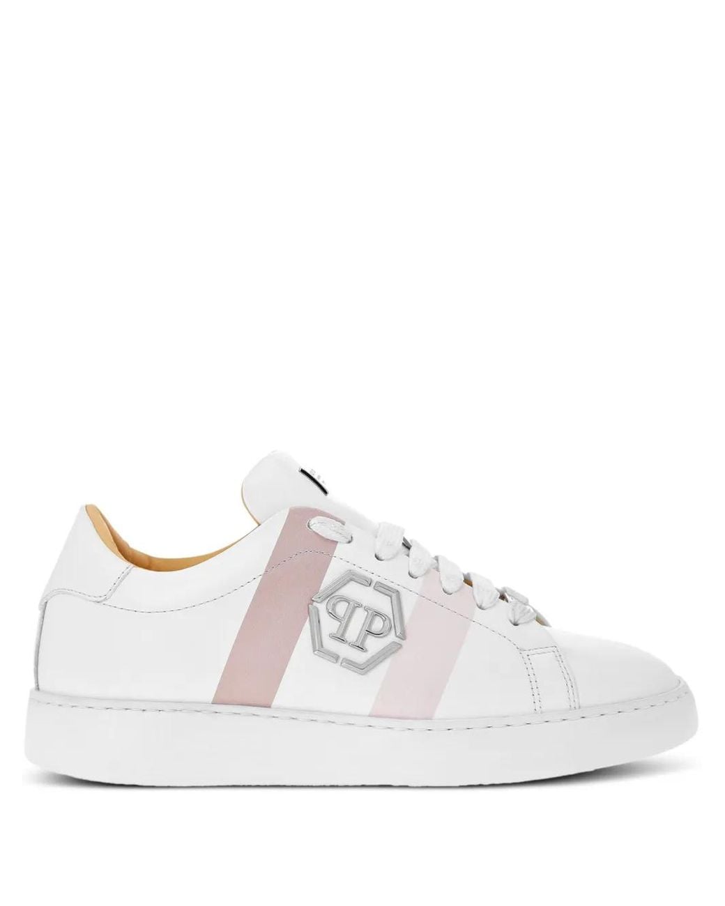 Philipp Plein White Hexagon Lo-Top Sneakers
