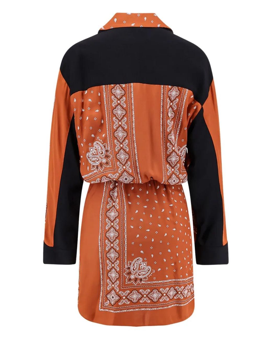 Pinko Pointed-Collar Bandana-Print Dress in Orange | Lyst