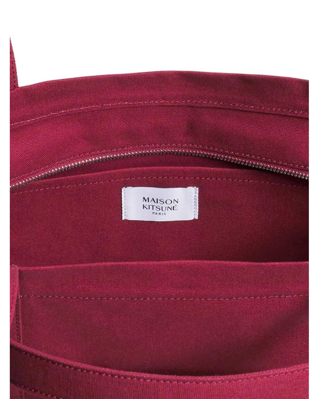 Maison Kitsuné Red Large Fox Head Tote Bag