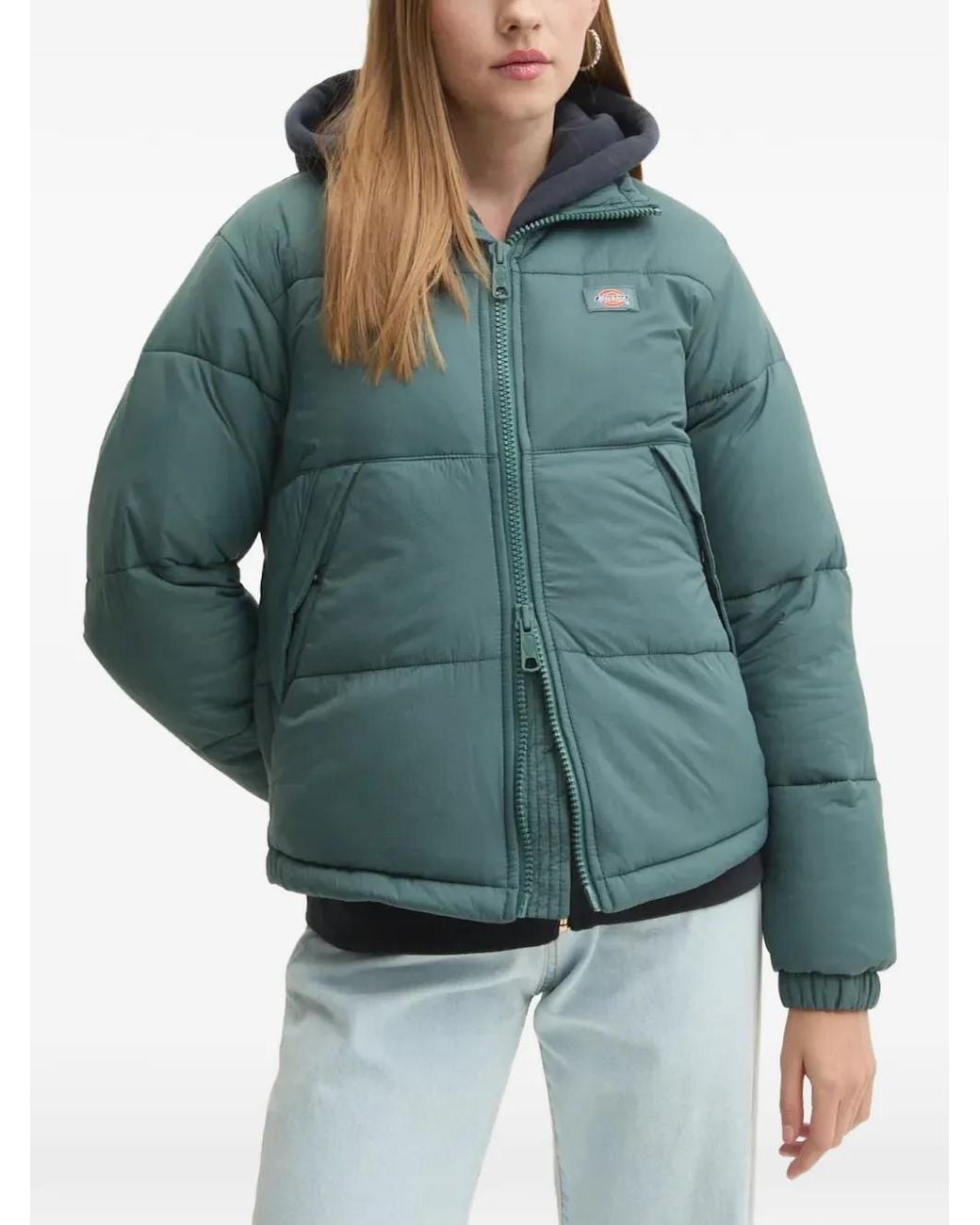 Dickies Blue Hooded Quilted Jacket