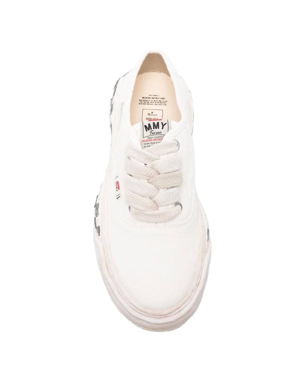 Maison Mihara Yasuhiro White Baker Graffiti-Sole Low-Top Sneakers for men