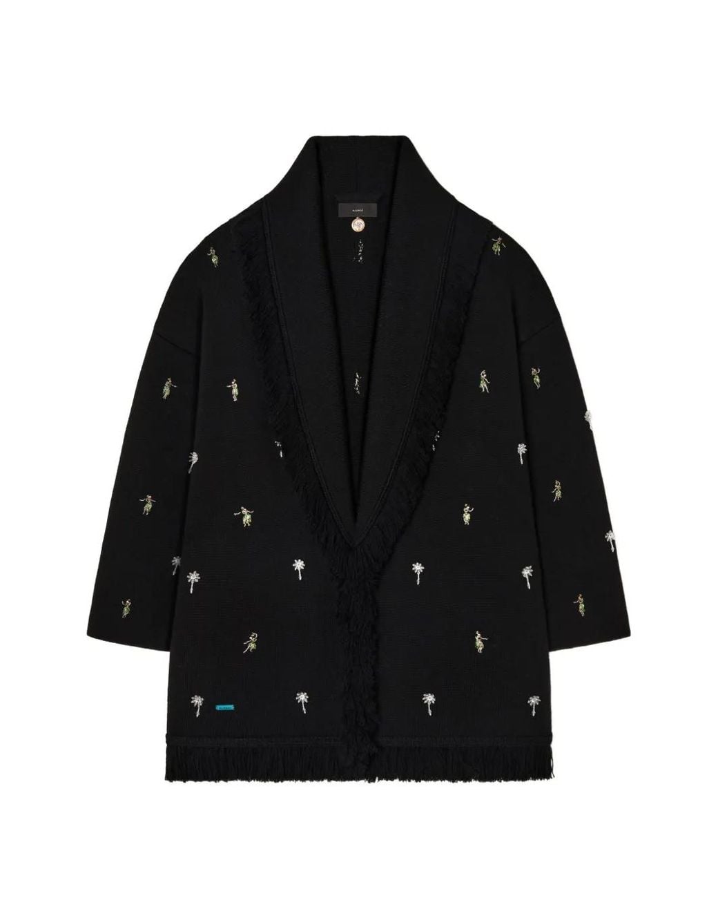 Alanui Black Dance With Me Fringed Cardigan