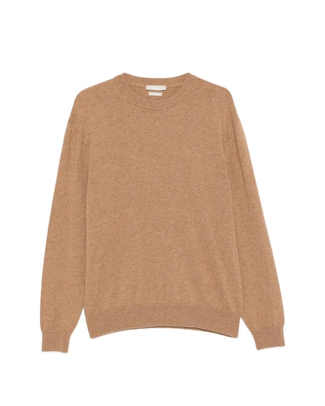 Daniele Fiesoli Natural Crew-Neck Cashmere Sweater for men