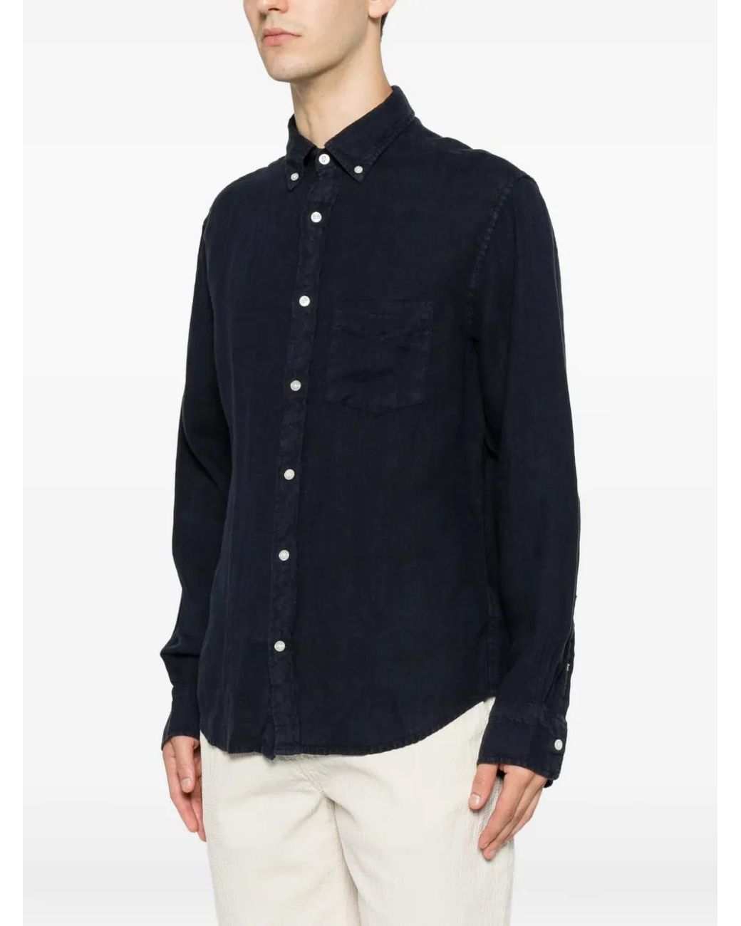 Gant Blue Button-Down Chest-Pocket Shirt for men