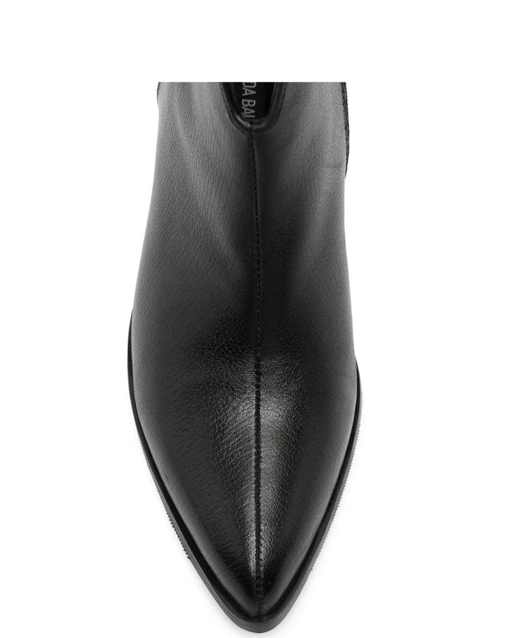 Linda Baumann Black Pointed-Toe Ankle Boots