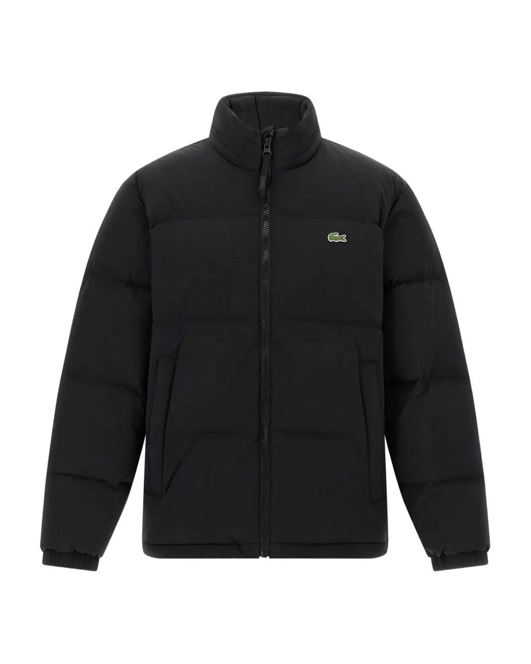 Lacoste Black Water-Repellent Down Jacket With Packable Hood for men